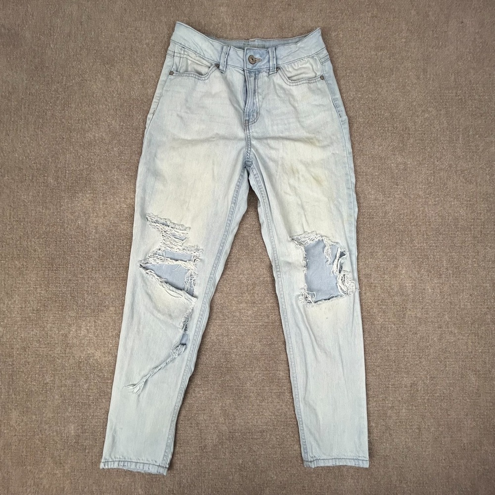 Rewash Demore Jeans Womens 5/27 Blue Denim Cotton Distressed Skinny Leg Mid Rise